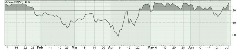 Williams %R for Ford Stock Prices as of July 2013